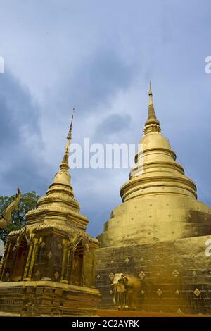 Goldener buddhistischer Tempel von Chang Mai. Stockfoto