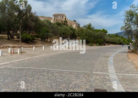 Der Spaziergang, unterhalb der Akropolis, Athen, Griechenland Stockfoto