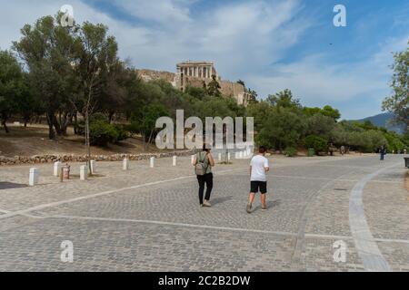 Der Spaziergang, unterhalb der Akropolis, Athen, Griechenland Stockfoto