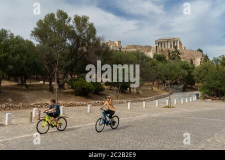 Der Spaziergang, unterhalb der Akropolis, Athen, Griechenland Stockfoto