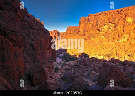 Panorama im Canyon aka Guelta d'Archei in East Ennedi, Tschad Stockfoto