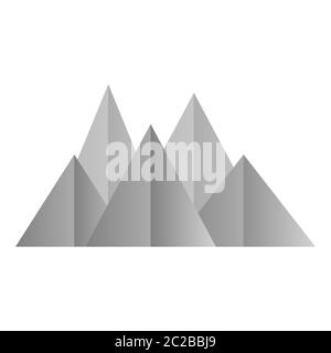 White Mountains Low Poly Stil. Polygonale Formen. Vektor-isolierte Illustration Stock Vektor