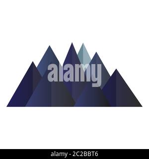 Blue Mountains Low-Poly-Stil. Polygonale Formen. Vektor-isolierte Illustration Stock Vektor