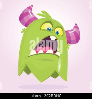 Happy Cartoon Monster. Vektor Halloween Monster Stock Vektor