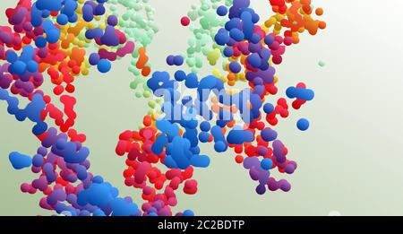 Viele fliegende Kugeln unterschiedlicher Größe im leeren Raum. Abstrakter Hintergrund. 3d-Vektordarstellung. Stock Vektor