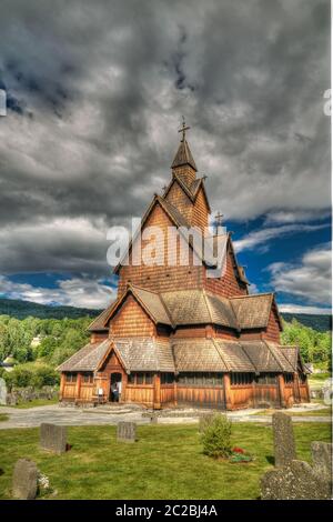 Stabkirche Heddal in Notodden Gemeinde, Norwegen Stockfoto