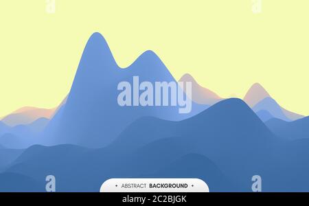 Berglandschaft. Bergige Gelände. Vector Illustration. Zusammenfassung Hintergrund. Stock Vektor