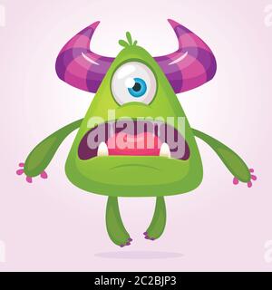 Happy Cartoon Monster. Vector Maskottchen Stock Vektor
