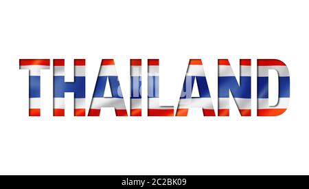 Thailändische Flagge Text Font. Thailand Symbol Hintergrund Stockfoto