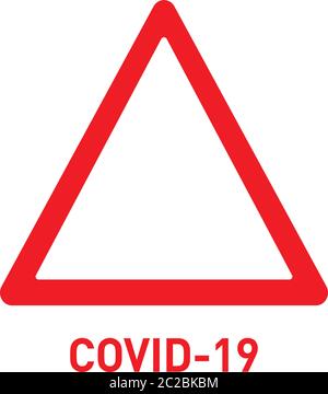 Covid-19 roter Warndreieckvektor Stock Vektor