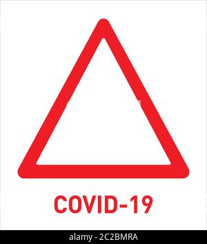 Covid-19 roter Warndreieckvektor Stock Vektor