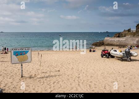 Plage du Port Blanc, Dinard, Bretagne, Frankreich Stockfoto