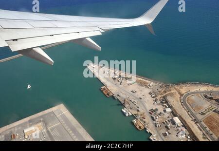 Fliegen über Kreta Stockfoto