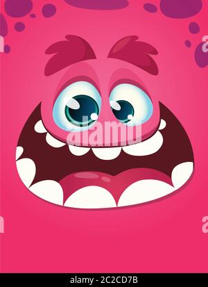 Lustige Cartoon Monster Gesicht Vektor Halloween Monster Avatar Stock Vektor