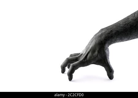 Creepy gehen Hand auf weißem Hintergrund Stockfoto