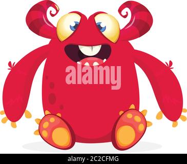 Kleines Monster mit großen Augen. Vektorgrafik Stock Vektor