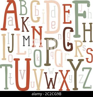 Mehrfarbige Buchstaben des Alphabets Stock Vektor