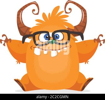 Dumme lustige Cartoon Troll Illustration. Große Monster gesetzt Stock Vektor