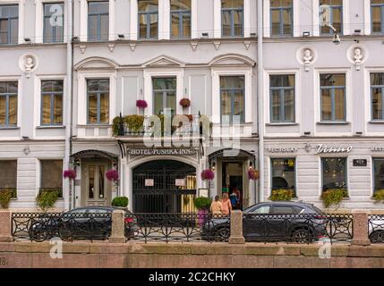 Hotel Pushka oder Pushka Inn & Janno Restaurant, Moyka Embankment, St. Petersburg, Russland Stockfoto