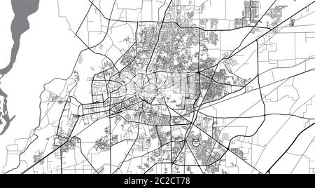 Stadtvektor Stadtplan von Multan, Pakistan, Asien. Stock Vektor