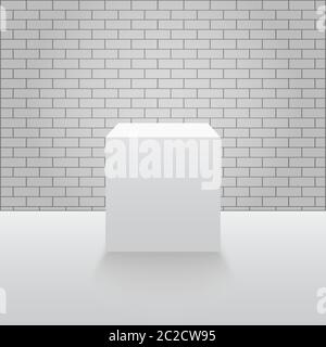 Museumsfuß. Rechteck Vektor leer realistisch. Plattform 3d Stock Vektor