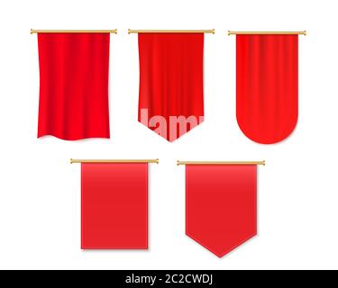 Leeres 3D. Banner realistische rote Vektor-Set Stock Vektor