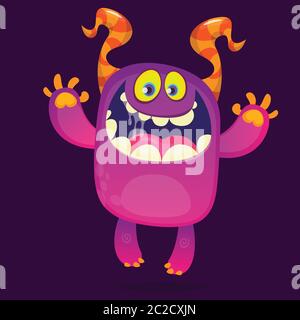 Lustige Cartoon Monster. Halloween Vektor Illustration von aufgeregt Monster lachen Stock Vektor