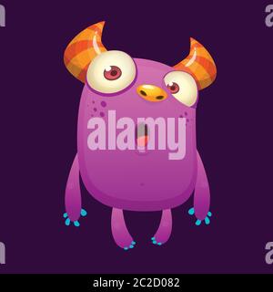 Lustige Monster mit überrasched Ausdruck. Cartoon Vektorgrafik Stock Vektor