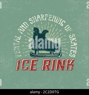 Vintage-Logo für Eisbahn Stock Vektor