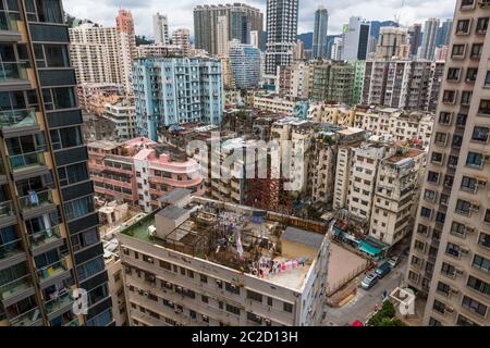 Hung Hom, Hongkong 05. Juni 2019: Wohngebäude in Hongkong Stockfoto