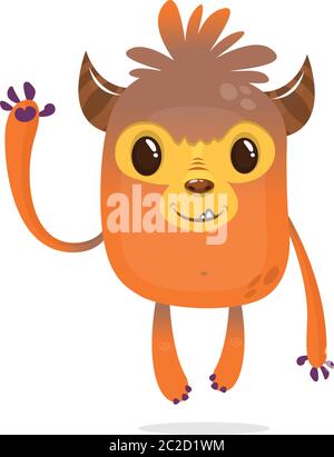 Happy Cartoon Monster. Vektor Halloween Monster Stock Vektor