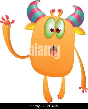 Niedlich und lustig überrascht Monster. Vektorgrafik Stock Vektor