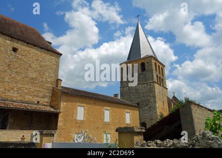 Pfarrkirche Saint-Jean-Baptiste in Saint Pompont Frankreich Stockfoto