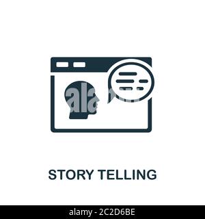 Symbol für Geschichten. Einfaches Element aus der Content-Marketing-Sammlung. Creative Story Telling-Symbol für Webdesign, Vorlagen, Infografiken und vieles mehr Stock Vektor