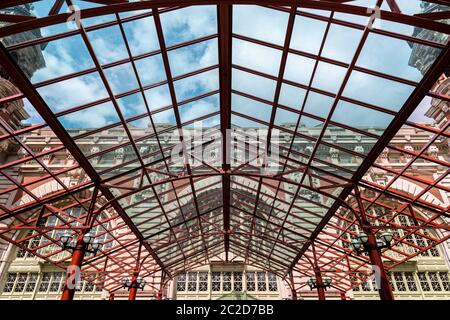 New York City / USA - AUG 22 2018: Eingang des Ellis Island National Museum of Immigration Stockfoto