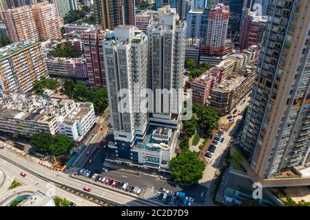 Hung Hom, Hongkong 12. Mai 2019: Luftaufnahme der Stadt Hongkong Stockfoto