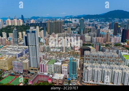 Hung Hom, Hongkong 12. Mai 2019: Luftaufnahme der Stadt Hongkong Stockfoto