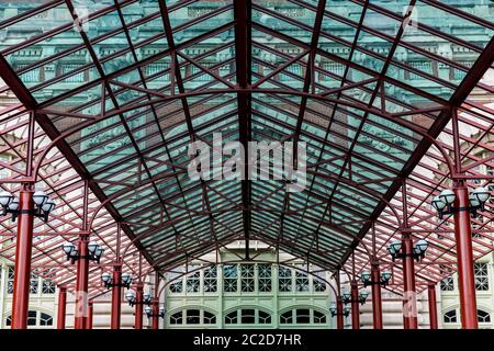 New York City / USA - AUG 22 2018: Eingang des Ellis Island National Museum of Immigration Stockfoto