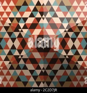 Nahtloses Muster aus mehrfarbigen Dreiecken Stock Vektor