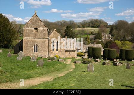 St. Peter's Church, Duntisbourne Äbte, Cotswolds, Gloucestershire, England, Großbritannien, Europa Stockfoto