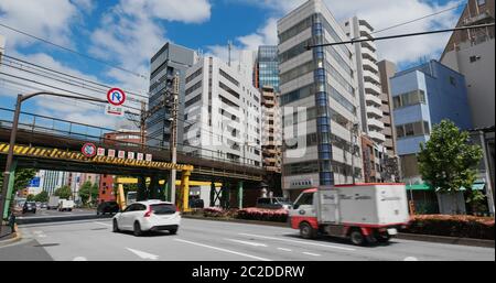 Tokio, Japan, 27. Juni 2019: Akihabara-Viertel in der Stadt Stockfoto