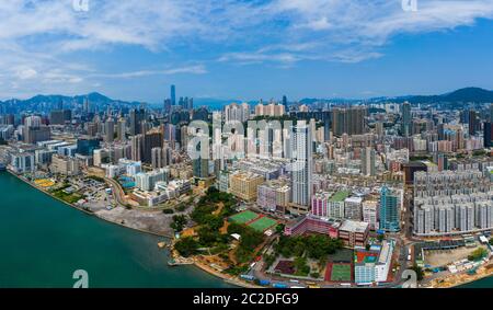 Hung Hom, Hongkong 12. Mai 2019: Blick von oben auf die Stadt Hongkong Stockfoto