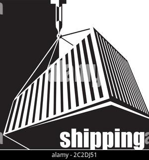 Stilisierte Illustration über Logistik und Güterverkehr. Kann in der Werbung, als Illustration, Schild, etc. Verwendet werden Stock Vektor