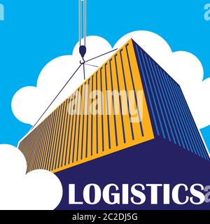 Stilisierte Illustration über Logistik und Güterverkehr. Kann in der Werbung, als Illustration, Schild, etc. Verwendet werden Stock Vektor