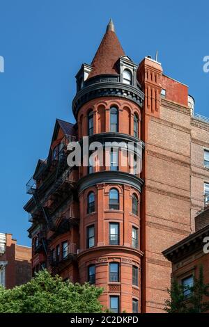 New York City/USA - 10.JULI 2018: Alte Gebäude in Brooklyn Heights Viertel in New York City Stockfoto