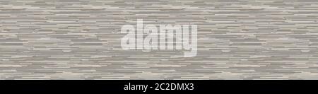 Gedämpftes meliertes ikat mit nahtlosem Rahmenmuster. Blended Gradient Farbstoff Textur Textil. Vektor Baumwolle Melange erdige Band Besatz Rand. Raum mit verschwommen gefärbt Stock Vektor