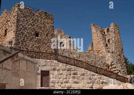 Ajloun Schloss in Nord-westlichen Jordan. Araber und Kreuzfahrer fort. Stockfoto