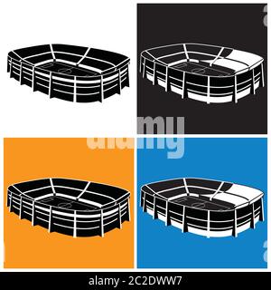 Stilisierte Vektordarstellung zum Thema Sport, Sportwettkämpfe, Team und andere Veranstaltungen in mehreren Varianten Stock Vektor