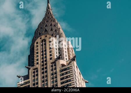 Nahaufnahme des Chrysler Building in Midtown Manhattan New York City Stockfoto