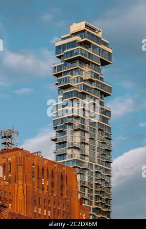 Nahaufnahme der 56 Leonard Street im TriBeCa District Lower Manhattan New York City Stockfoto